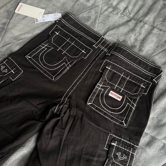 True Religion x Urban Outfitters Exclusive Black Cargo Jeans Size 29 NEW w tags - Picture 5 of 8